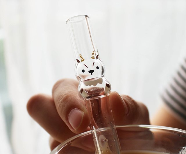 Polar Bear Shaped Glass Straws Set - Shop GOODGLAS Reusable Straws - Pinkoi