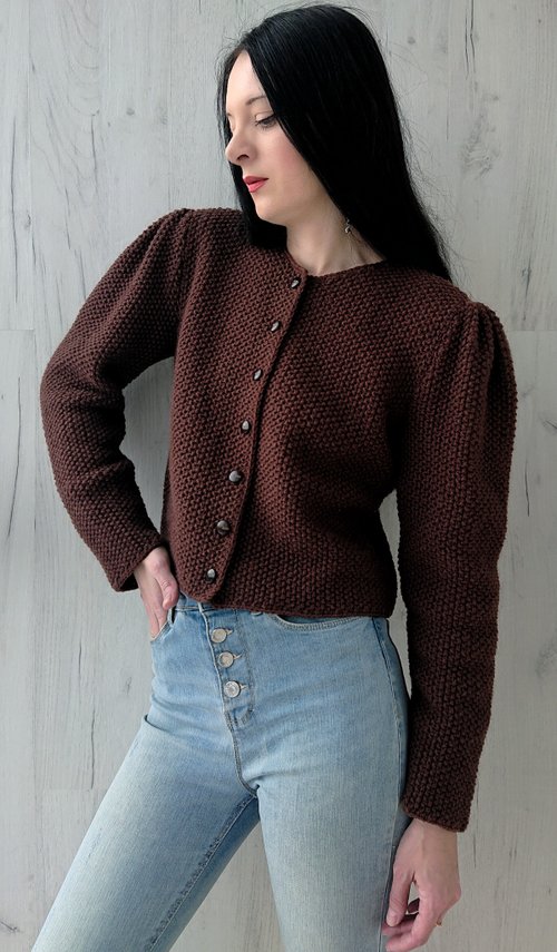 Scarlet Sails Shop Wool knitted jacket Brown sweater Cardigan for women Knitted coat