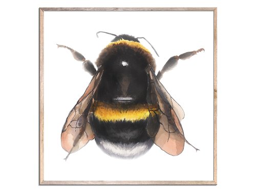Nadya Ya Art Bee Print Art Print Bumblebee Watercolor Painting Honey Bee Watercolor Wall Art