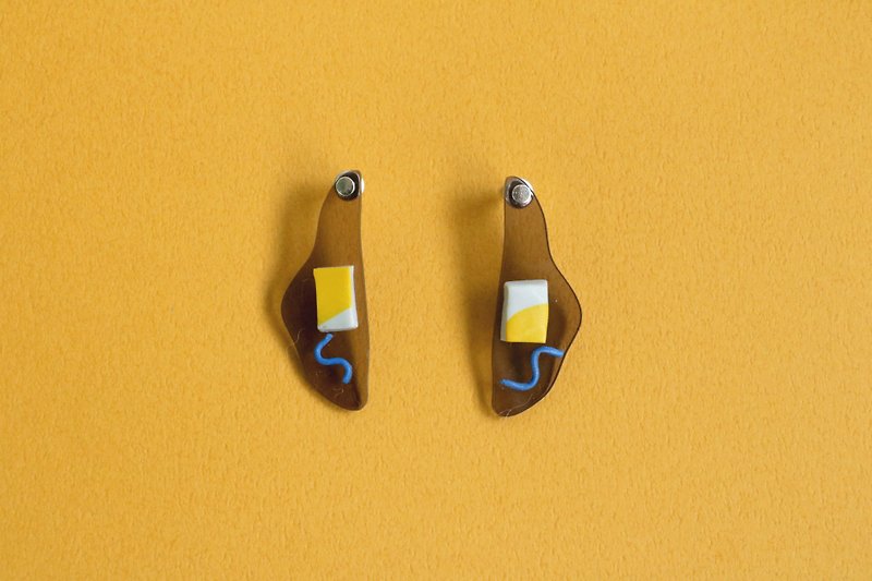 Hsin Hsiu Yao Geometric Earrings - Black Parts 2 - Earrings & Clip-ons - Sterling Silver Multicolor