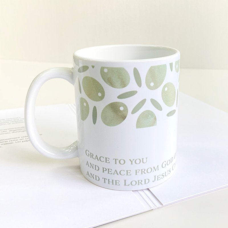 Bible Plant Scripture Mug—Olive (Morandi Fantasy Watercolor Edition) - Cups - Porcelain 