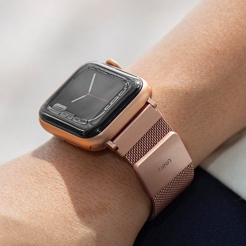 UNIQ Dante Apple Watch 不鏽鋼米蘭磁扣錶帶-玫瑰金