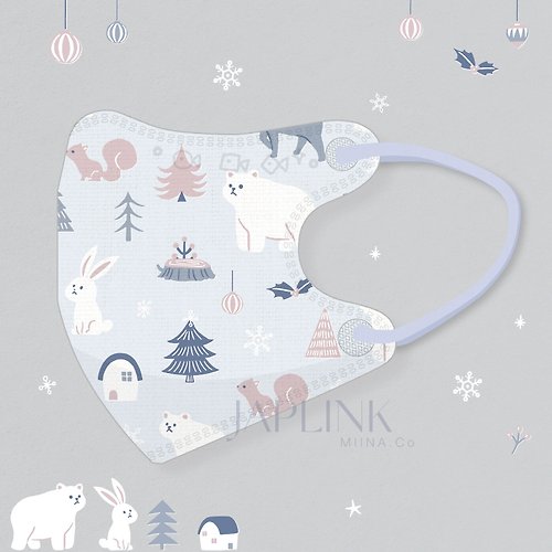 MIINA.Co x JAPLINK 【 0-3歲】JAPLINK幼幼醫療口罩-北極熊