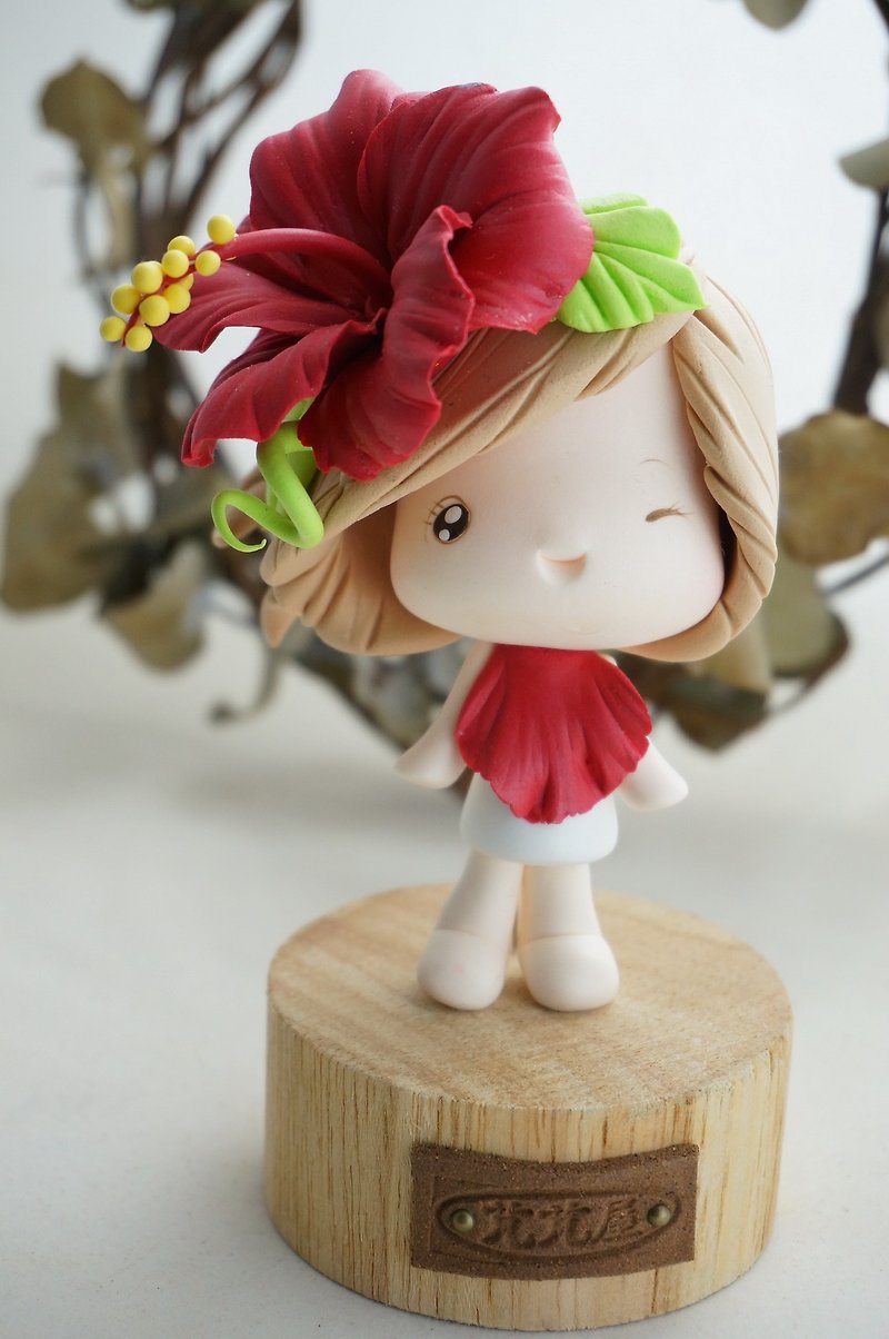手作り粘土の花の人形 - 人形・フィギュア - 紙 