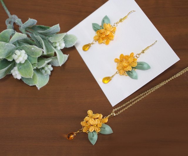 キンモクセイ❤グラデーションバンビと手染めビーズのキーリング兼バッグチャーム❤ キンモクセイ❤グラデーションバンビと手染めビーズのキーリング兼