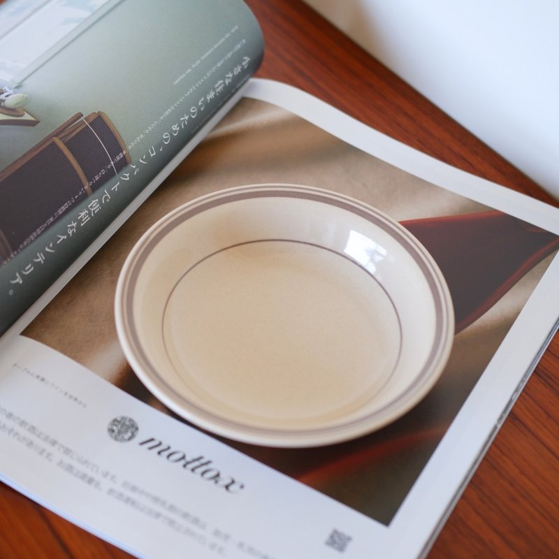 Japanese Showa gray line small deep dish - Plates & Trays - Pottery 