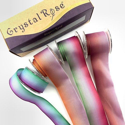 Crystal Rose Ribbon 緞帶專賣 DIY輕鬆折折/手作緞帶玫瑰禮盒/4入/紫光炫影