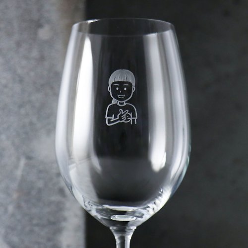 MSA玻璃雕刻 425cc【袖珍迷你畫像系列】(袖珍版娃娃1人)家人酒杯客製化