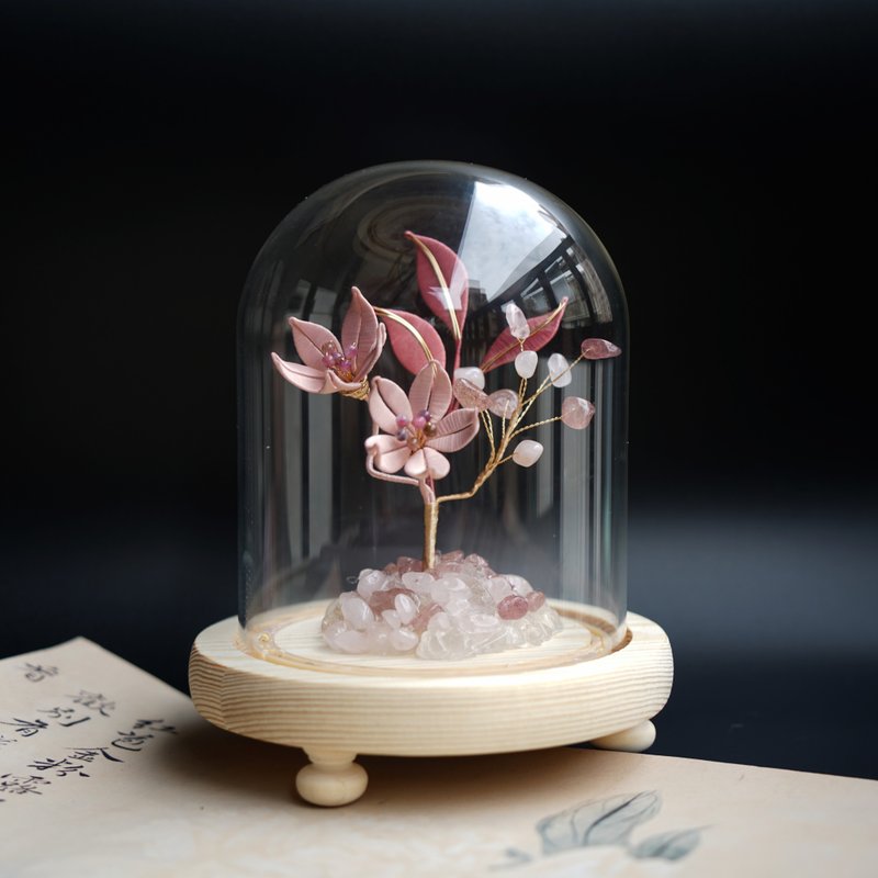 【沁妍】纏花 春仔花 永生花 水晶樹 | 粉晶 草莓晶 招桃花 - 擺飾/家飾品 - 水晶 粉紅色