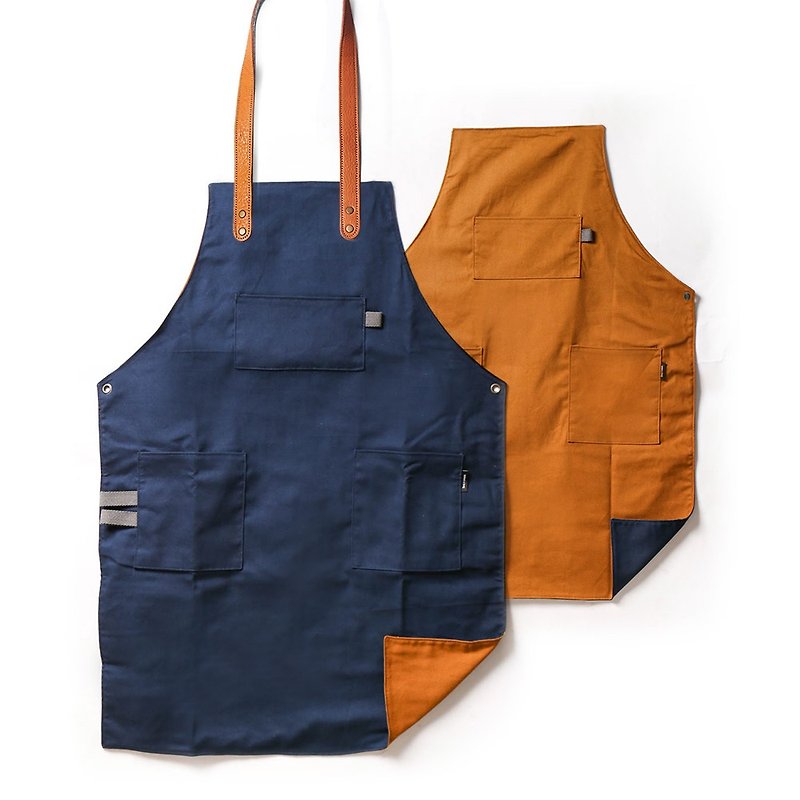 【icleaXbag】 Handmade apron(neck strap)DG01 - ผ้ากันเปื้อน - หนังแท้ 