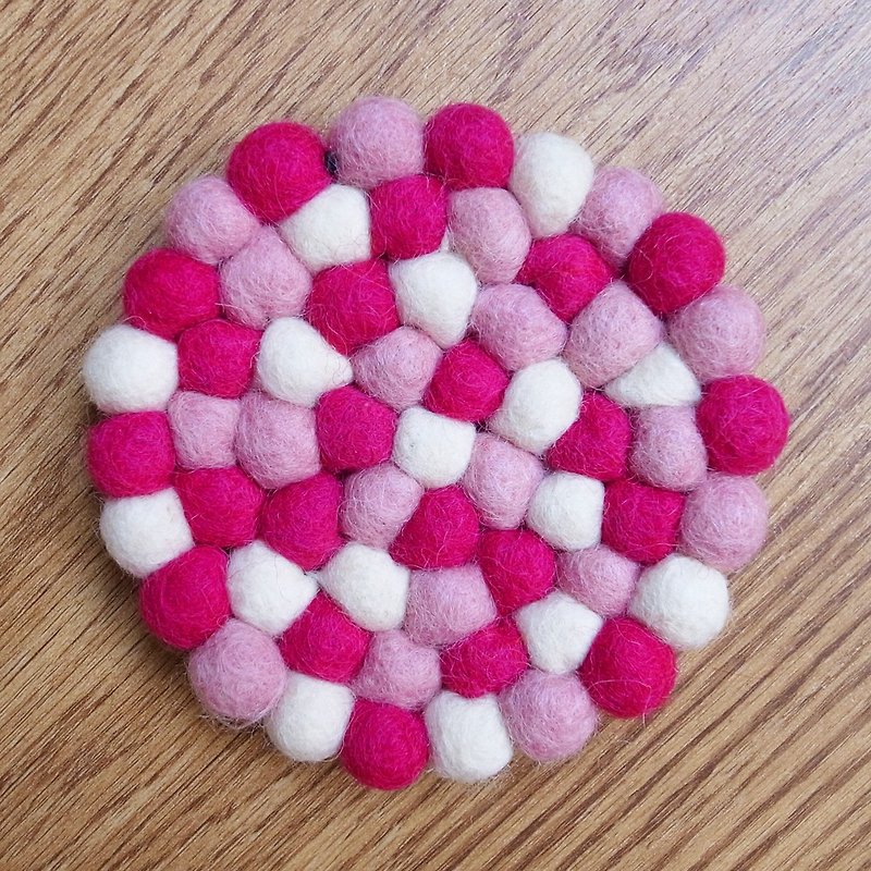 【Grooving the beats】Cup coasters, Felt coasters（Round_10cm_Pink） - Coasters - Paper Pink