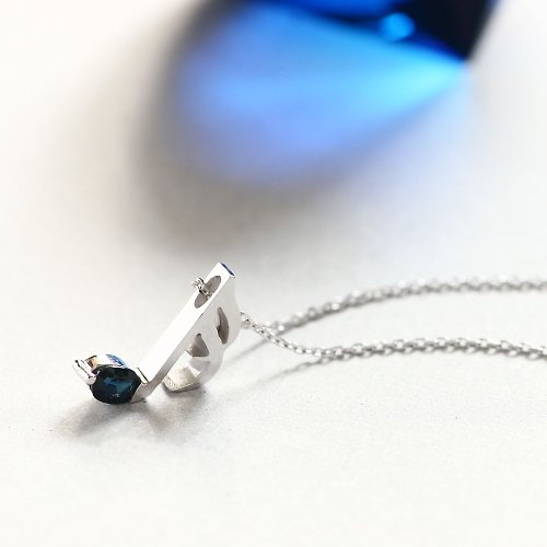 cloud-jewelry Sapphire Music note 16分音符 ネックレス silver925