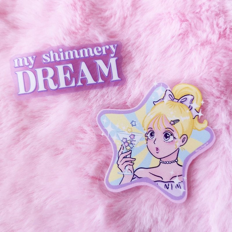 原創插畫少女貼紙Set - My Shimmery Dream - 貼紙 - 紙 