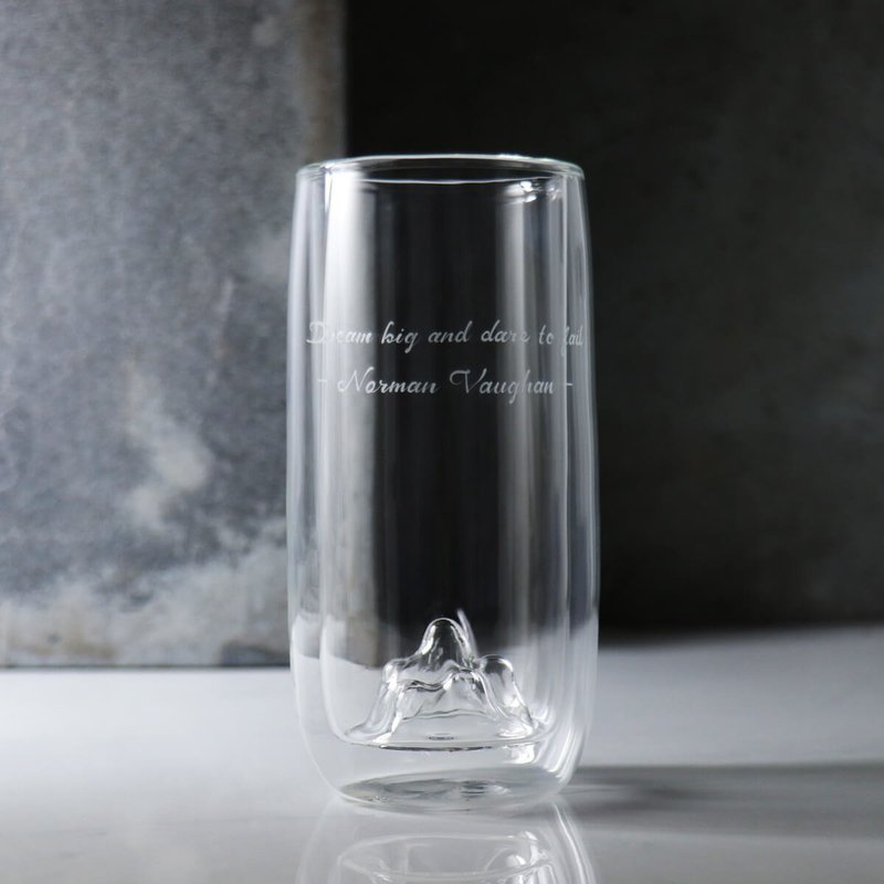 330cc [Xiaoshan double-layer cup] Xiaoshan heat-resistant glass cup tea cup with custom engraving - ถ้วย - แก้ว สีเทา