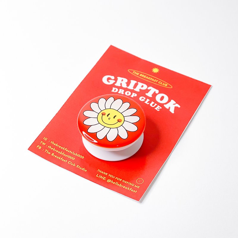 Griptok drop glue - Daisy - 手機/平板支架 - 樹脂 紅色