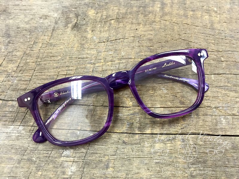 Absolute Vintage-Ladder Street Square Thin Frame Sheet Glasses-Purple - กรอบแว่นตา - พลาสติก 
