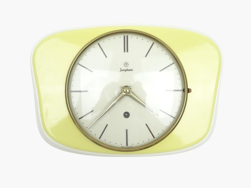 Vintage Antique Kitchen Clock German Wall Retro Ceramic Clock MAUTHE - 時鐘/鬧鐘 - 其他材質 黃色