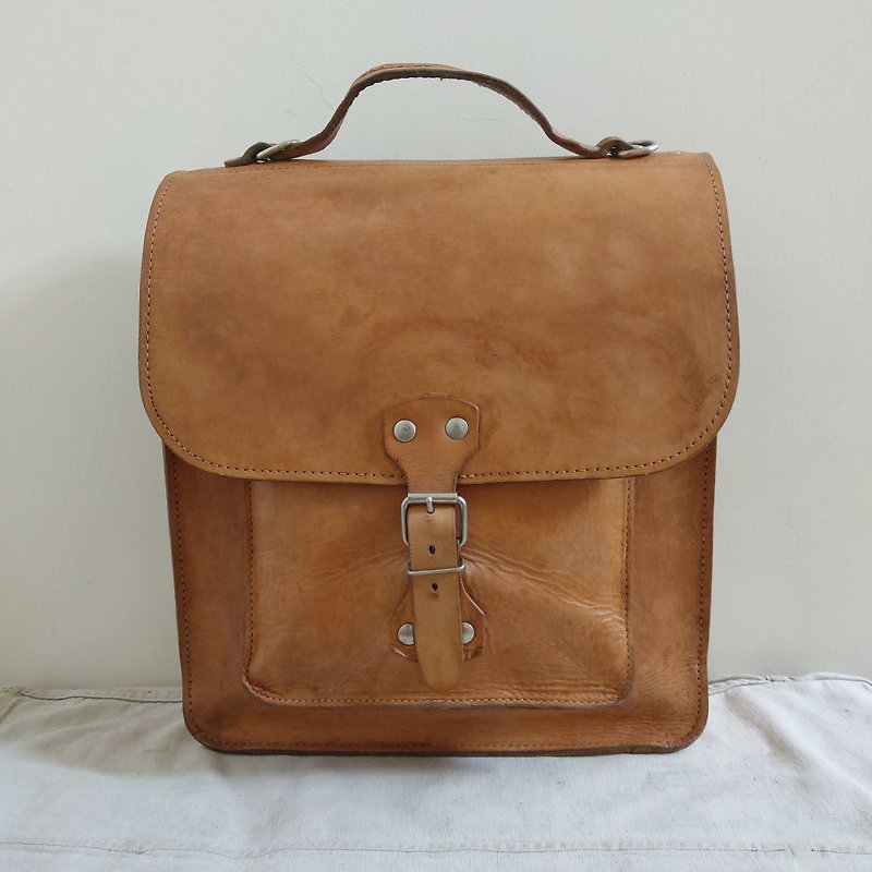 Leather bag_B048 - กระเป๋าแมสเซนเจอร์ - หนังแท้ สีนำ้ตาล
