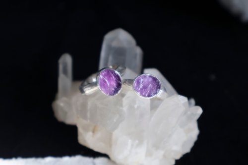 S-JEWELRY首飾店 原創設計手作孤品紫水晶原石面純銀肌理戒指
