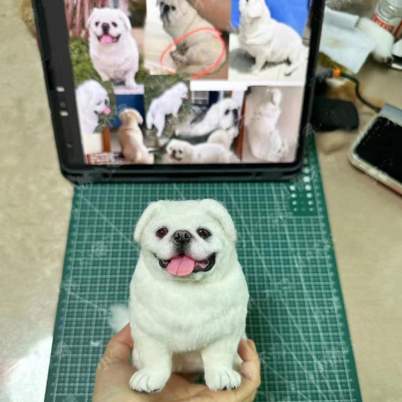 客製化逼真犬羊毛氈寵物娃娃定製手工複刻狗狗猫咪毛小孩公仔 - 貓/狗玩具 - 羊毛 多色