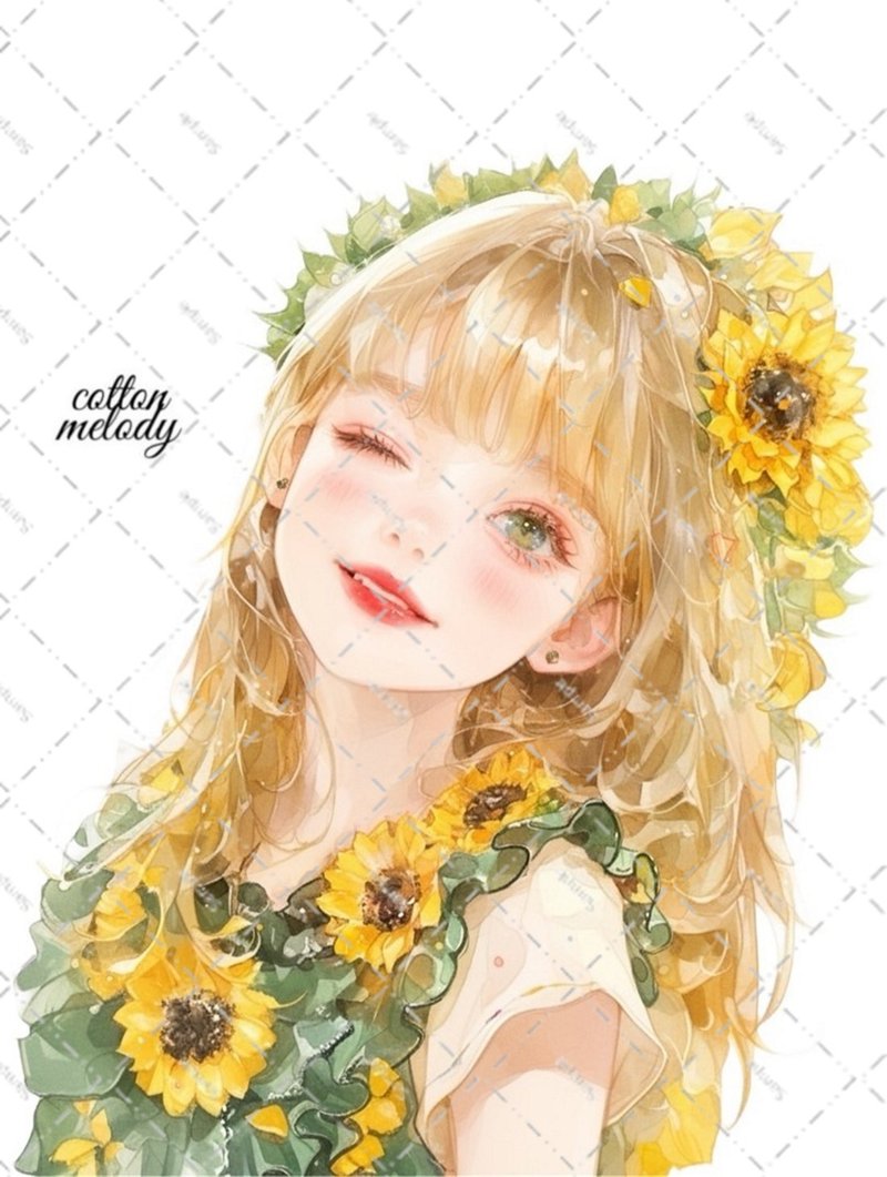 original sticker no.5867 人物ステッカー オリジナルステッカー 人物ステッカー 女の子ステッカー オリジナル人物ステッカー - 貼紙 - 紙 