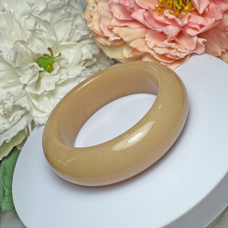 No.212  藕糖色 內徑 56MM 圈口 厚莊 平安鐲 佘太翠 手鐲 手環 - 手鍊/手環 - 玉石 橘色