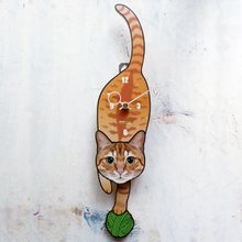 木製ストライプデザイン置時計　工房Yさんの作品1点物‼️ 木製ストライプデザイン置時計 工房Yさんの作品1点物‼️ 【公式