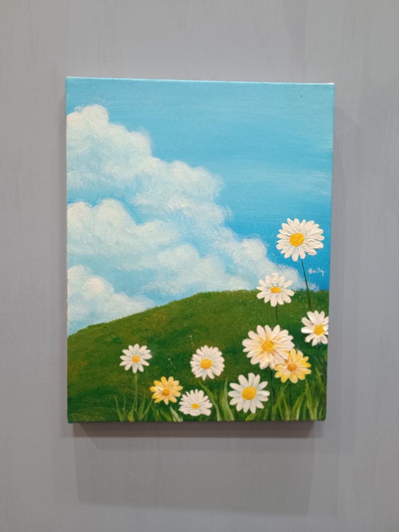小雛菊-油畫作品 展示品 教案樣本 換季出清 海洋油畫 - 海報/掛畫/掛布 - 顏料 