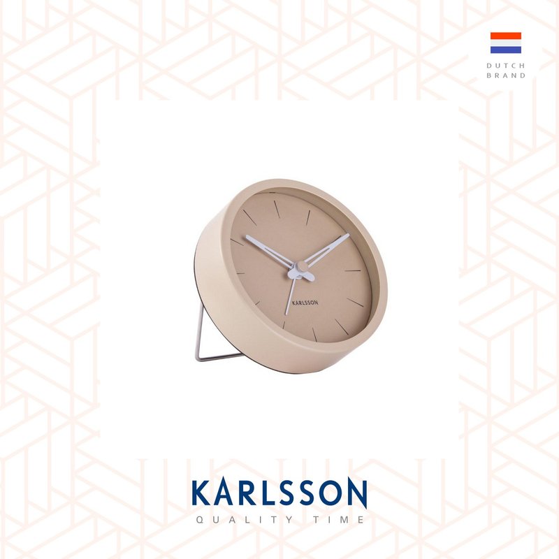 Karlsson, Alarm clock Lure small sand brown, Design Boxtel & Buijs - นาฬิกา - โลหะ สีนำ้ตาล