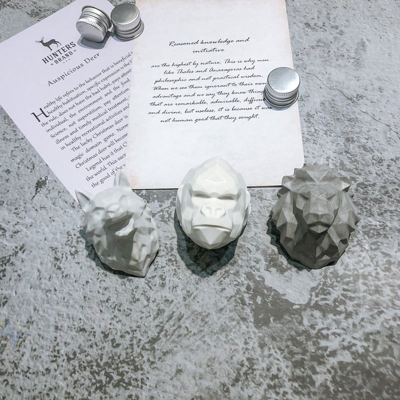 Indoor fragrance shape diffused Stone-geometric animal/lion/elephant/wolf/orangutan plus a powerful magnet - น้ำหอม - วัสดุอื่นๆ 