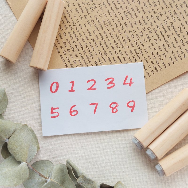 0~9 數字章 | 手帳萬用印章 - 印章/印台 - 其他材質 咖啡色