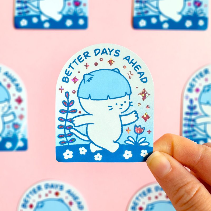 Glitter Sticker - Better Days Ahead - 貼紙 - 防水材質 