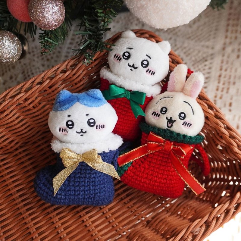 聖誕禮襪系列 | 娃衣 吉伊卡哇 ちいかわ Chiikawa 扭蛋娃適用 - 公仔/玩偶 - 棉．麻 紅色