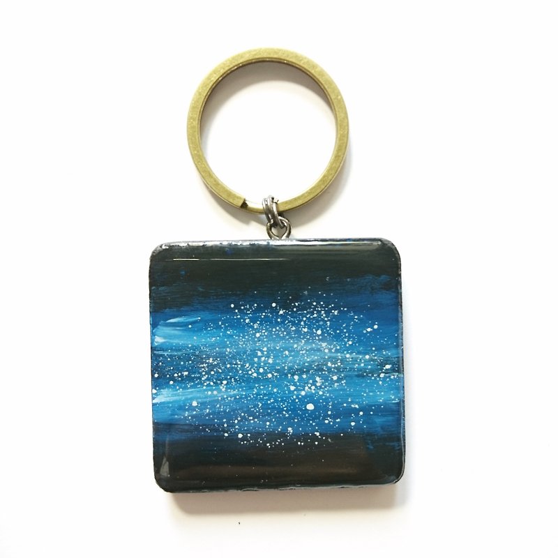 畫畫飾品 / 滴膠星空鑰匙圈 - 鑰匙圈/鑰匙包 - 其他材質 藍色