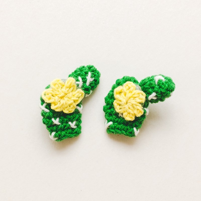 Earrings crochet fruit | The Cactus #005 - ต่างหู - ผ้าฝ้าย/ผ้าลินิน สีเขียว