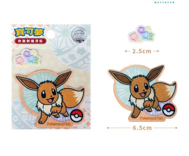 ポケモンと和風刺繍ホットクロスステッカー（全4種） - ショップ