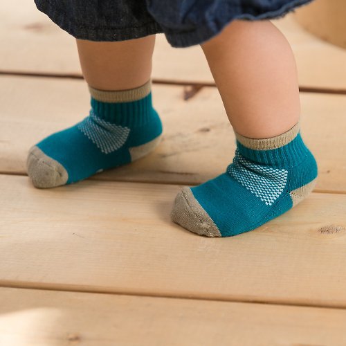 貝柔 Peilou 80%柔棉Q彈澎澎兒童氣墊短襪3雙組 厚底 學步襪
