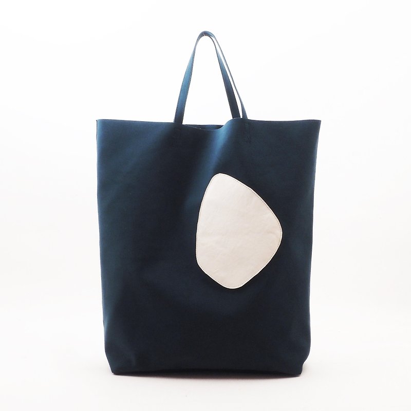 patch pocket bagL #green, white/artificial leather/kangaroo leather/handbag/HB053 - กระเป๋าถือ - หนังแท้ สีเขียว
