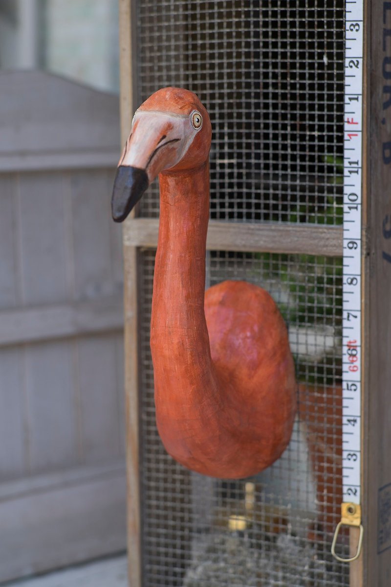 flamingo paper mache wall mount - Wall Décor - Paper Red