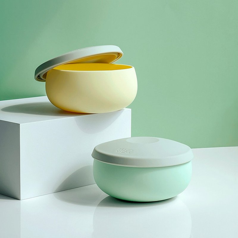 100% Silicone Sustainable Tableware / Double Set (Lemon yellow & Mint green) - Bowls - Silicone 