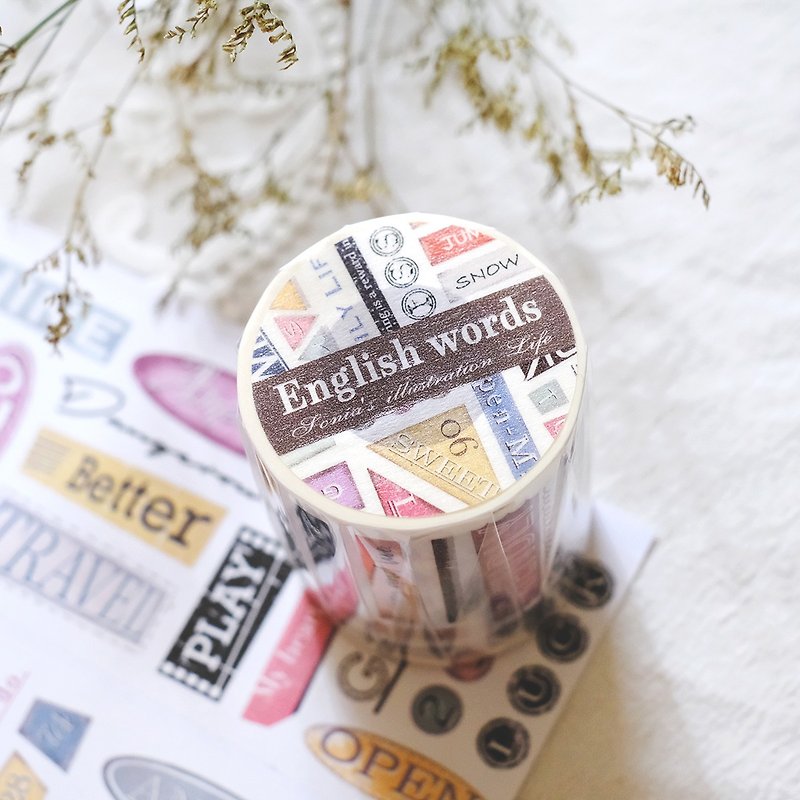 English words paper tape (with release paper) 6CM - Washi Tape - Paper 