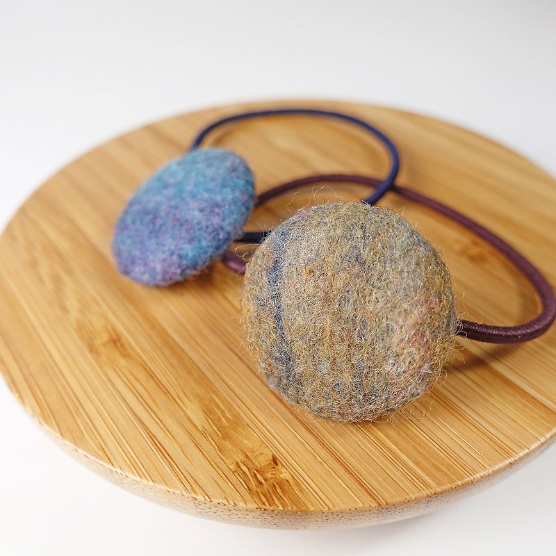 Mixed color wool buckle hair ring hair accessories - Hair Accessories - Wool Multicolor