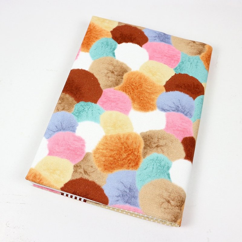 A5 Adjustable Mother's Handbook Cloth Book Cover - Pom Pom (Coffee) - Book Covers - Cotton & Hemp Brown