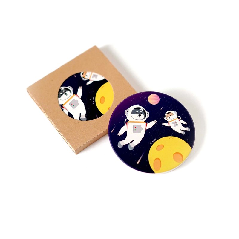 Original design Lovely Shiba Inu Ceramic Coaster - ที่รองแก้ว - ดินเผา สีแดง