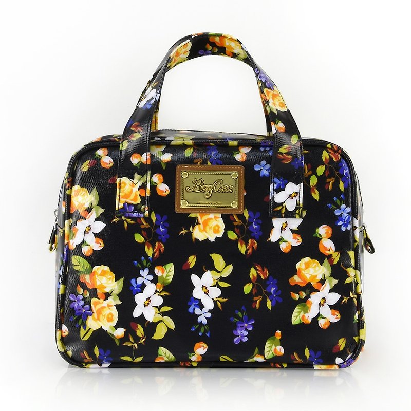 Flange rose waterproof zipper small square bag-Chengjin - Handbags & Totes - Paper Yellow