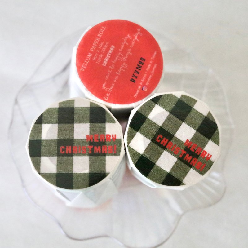 Christmas Washi Paper Roll (6cm X 10m, 3D foil Gold) - 紙膠帶/和紙/PET - 紙 白色