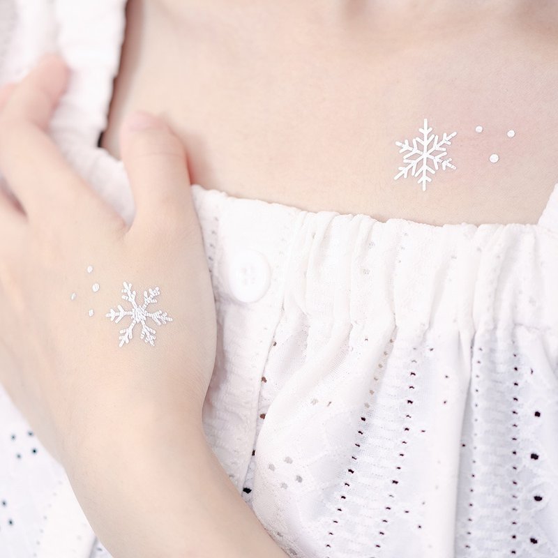 Surprise Tattoos - Snowflake Temporary Tattoo - Temporary Tattoos - Paper Silver