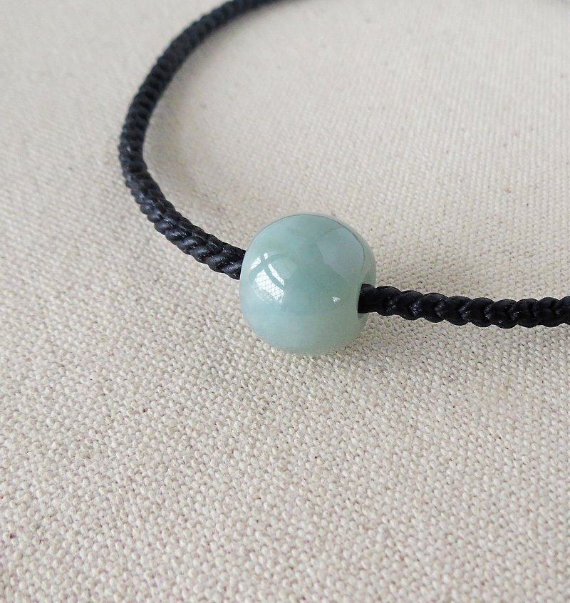 Sterling Silver***Fashion [Lucky Stone] Emerald Silk Wax Necklace*[5]*[八股编] - Necklaces - Gemstone Black