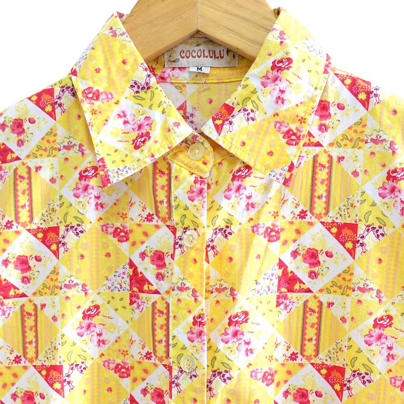 │Slowly│ 花樣少女-古著襯衫│vintage.復古.文藝. - 女襯衫 - 棉．麻 多色