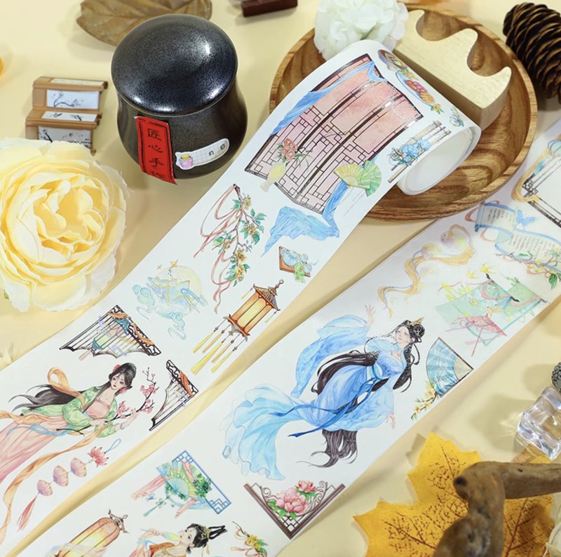 倩影 PET 和紙膠帶 貝殼銀 / 2米卷 - 紙膠帶/和紙/PET - 紙 多色